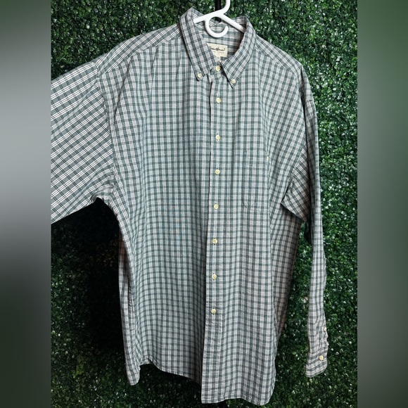 Men’s Eddie Bauer Green Plaid Button Up Long Sleeve Shirt - Picture 4 of 8
